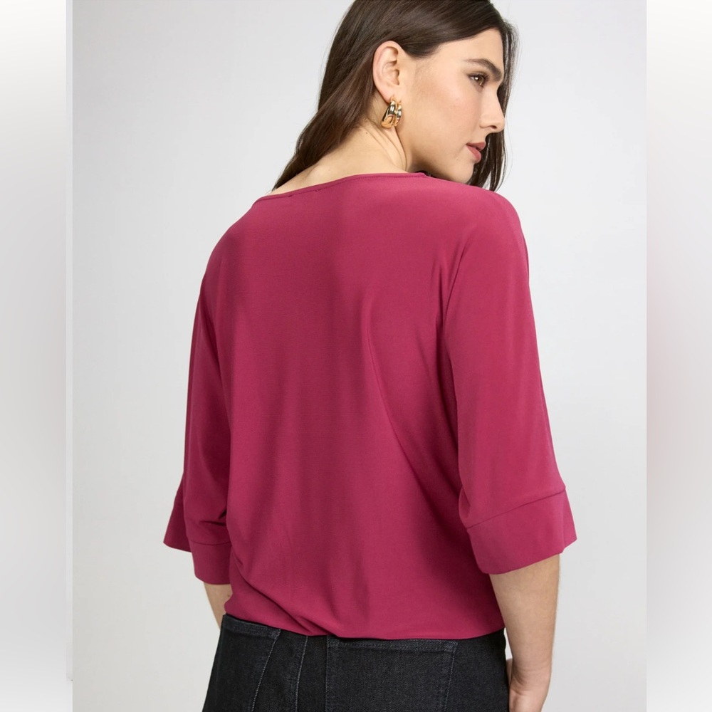 Laura Flare Sleeve Top Cerise Pink 123650 - Picture 2 of 9